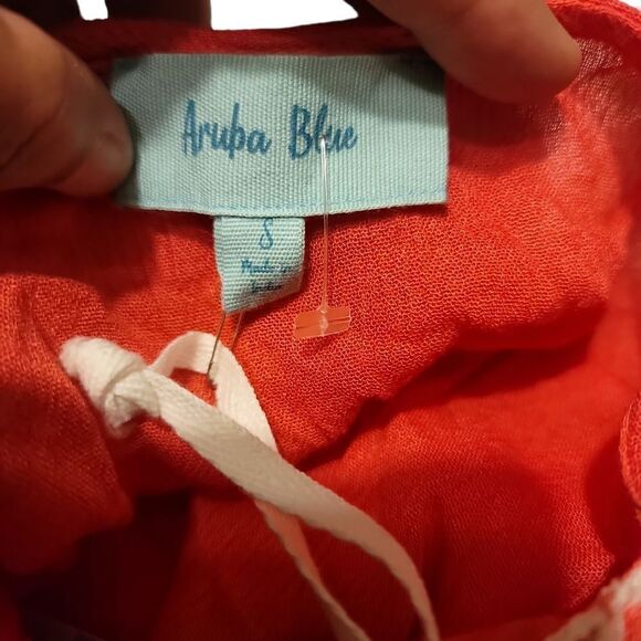 Aruba Blue Pink Embossed Tassel Dress Size Small - Picture 4 of 4